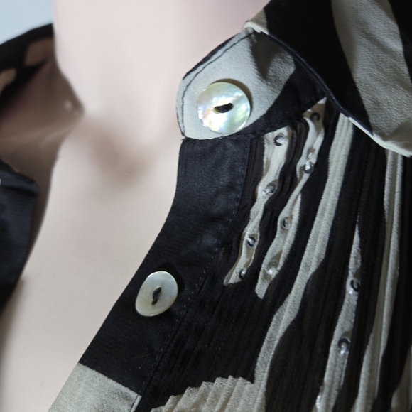 ALBERTO MAKALI New York Paris MILANO Retro Y2k Vintage Black & White Women's Top - Picture 4 of 9